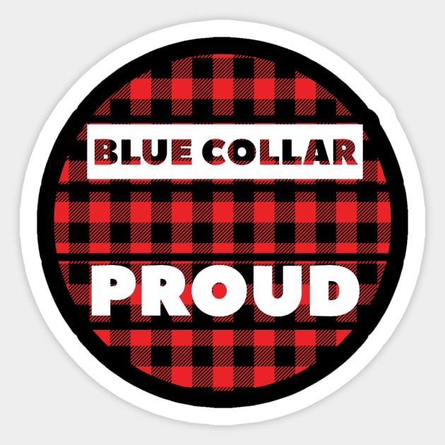 Blue Collar Proud  Holiday Flannel Sticker by The Hvac Gang